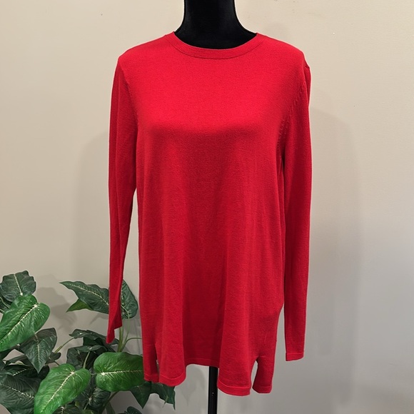 J. Jill Perfect Red Crewneck Tunic Sweater NWT - Picture 1 of 10